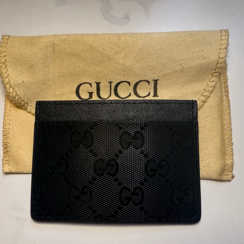 Gucci Black Textured Card Case
